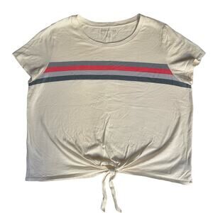 American Eagle Women’s Short Sleeve Summer Tank Top, size L, White, 100% Cotton